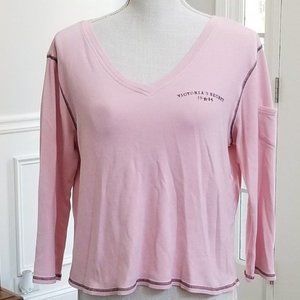 Victoria's Secret Pink Cropped 3/4 Sleeve Top "Victoria's Secret 1984" on Front